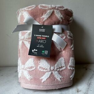 Pink Bow Pattern 2  Hand Towels
